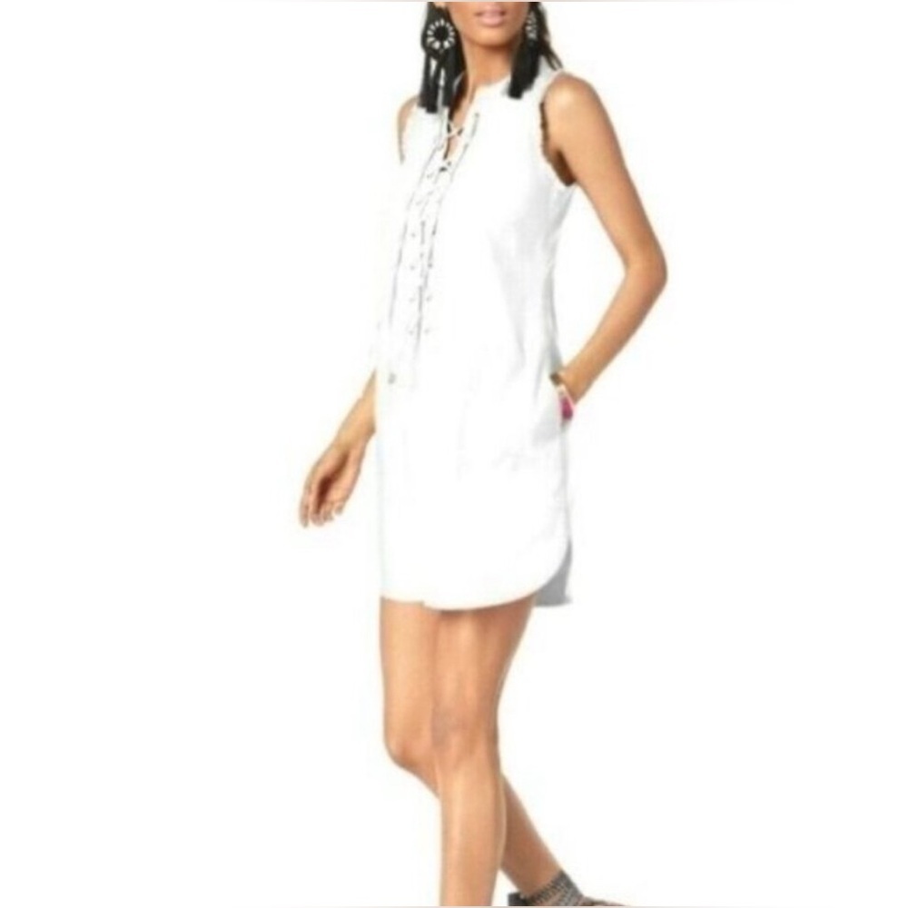 Trina Turk white shift dress EUC